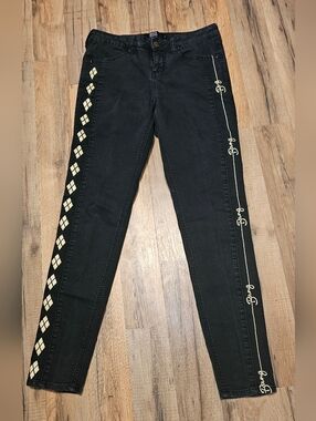 DC Comics Suicide Squad Harley Quinn Black Skinny Jeans Hot Topic Size 9